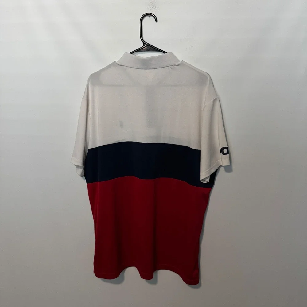 Polo Ralph Lauren Performance Polo Mens XL White Navy Red Colorblock Stretch